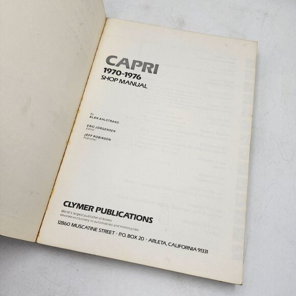 Clymer Mercury Capri 1970 1976 Shop Manual A143 Vintage Repair Guide - Picture 3 of 8